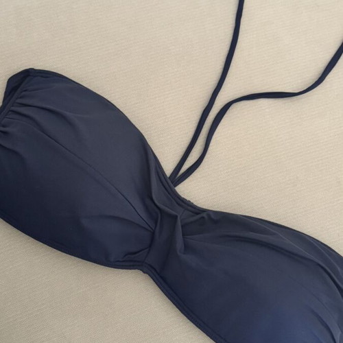 Strapless bikini top used, blue, size XL