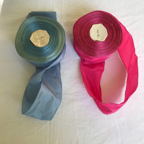 Set of 2 vintage taffeta ribbon rolls like new