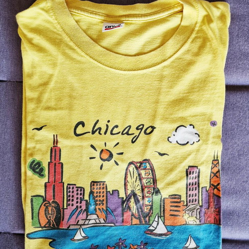 T-shirt Chicago used, yellow, size L