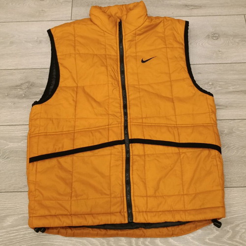 Nike ACG Retro Puffer Vest used, orange and black, size S