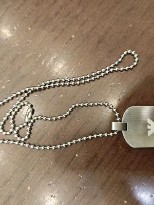 Emporio Armani Stainless Steel Dog Tag Necklace like new