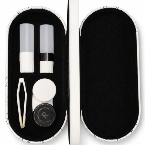 Glasses and Contact Lens Case Twin new, white with accessories
