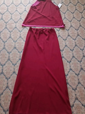 Skirt and blouse set new, red and fuchsia, onesize to medium