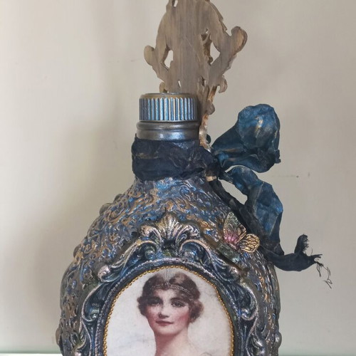 Decorative bottle handmade new, height 31 cm