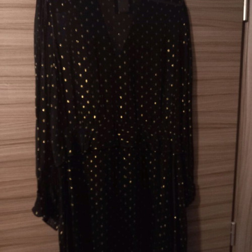 Nine by Savannah Miller black transparent dress new with gold dots
