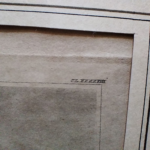 19th Century Cyprus Kyrenia Chalcography engraving used, framed
