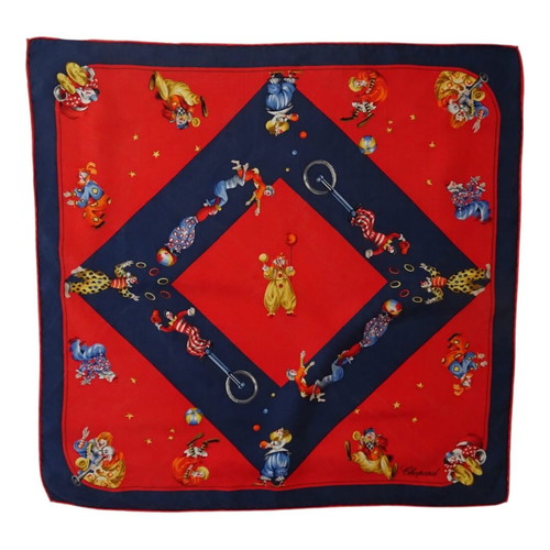 Chopard silk scarf like new, 46cm x 46cm, blue and red