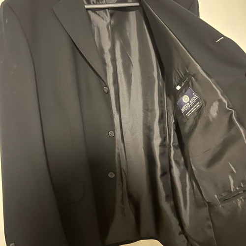 Berto Lucci Milano suit new, black, jacket No58, trousers No52