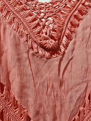 Beach blouse, pink and orange