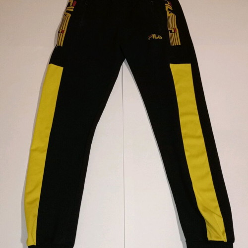 Fila sweatpants L used, black with yellow