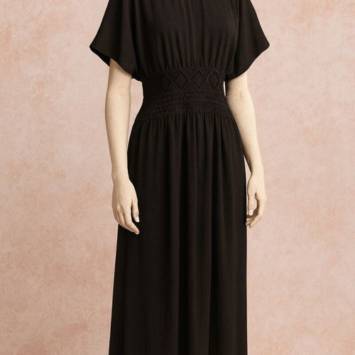 Mantou Black Maxi New With Sheer Detail, Size M/L