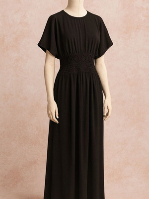 Mantou Black Maxi New With Sheer Detail, Size M/L