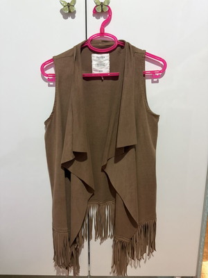 Bershka brown suede vest with fringes like new, size S/M