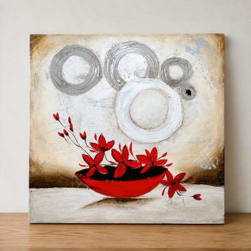 Relief decorative painting 80x80 cm on canvas