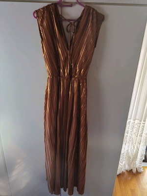 Shine women's long dress gold like new size M