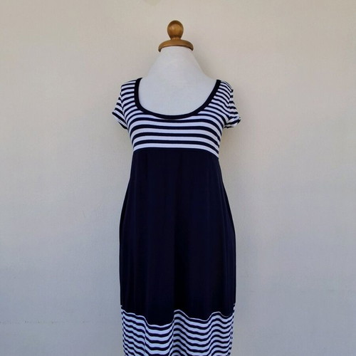 Dress a Porter dress like new, size L, white and blue