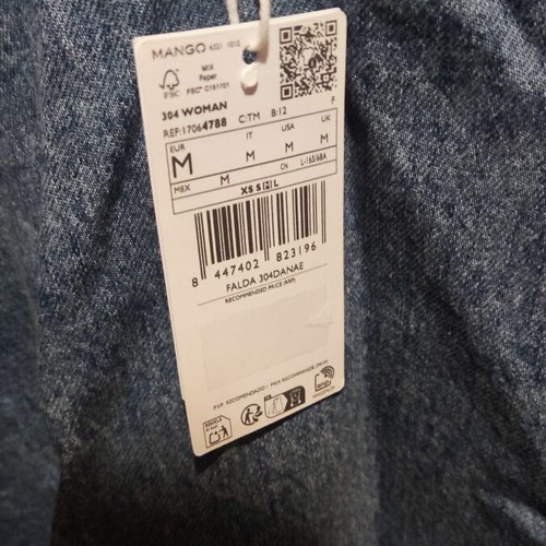 Mango Flared Denim Mini Skirt Medium, New