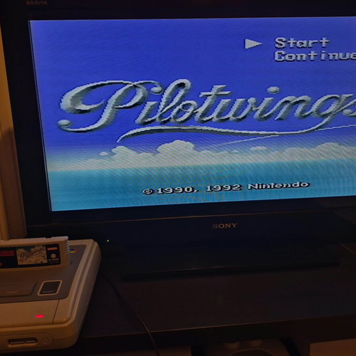 Pilotwings Super Nintendo Entertainment System game used with Greek manual