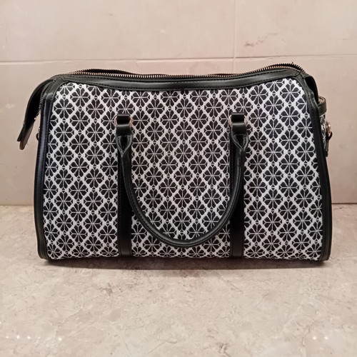 Large black and white shoulder bag