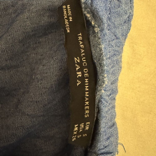 Zara denim jumpsuit like new with back and belly openings