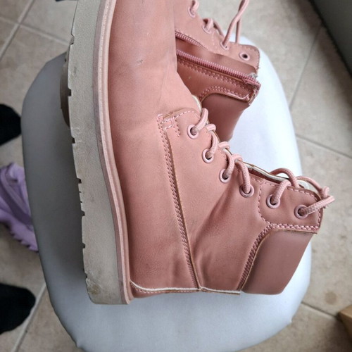 Leather women's ankle boots 37 anatomical like new, light rotten apple color
