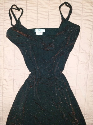 Mini shiny dress like new, black and red, size S