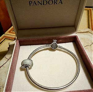 Pandora βραχιόλι ασημένιο 925 ale κορόνα με ζιργον. 18cm Προσφορά με σύμβολο