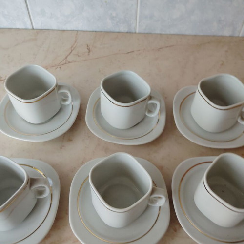 Bulgarian coffee set like new, 6 cups with saucers from the 80s