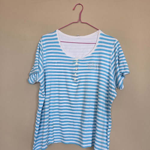 Women's striped blouse like new, size XL, white and blue