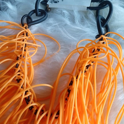 Necklace orange black new unused