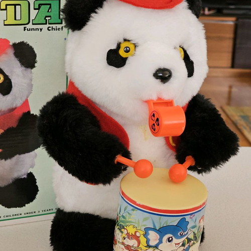 Panda toy used, collectible, 1980s, made in Taiwan