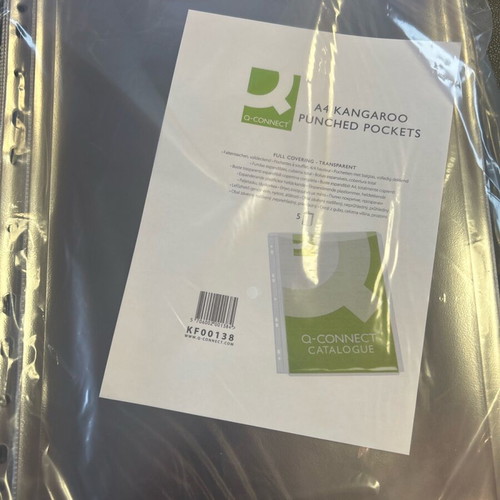 Q-Connect reinforced pockets for 3/4 A4 catalogs, pack of 3 x 5 pcs, new