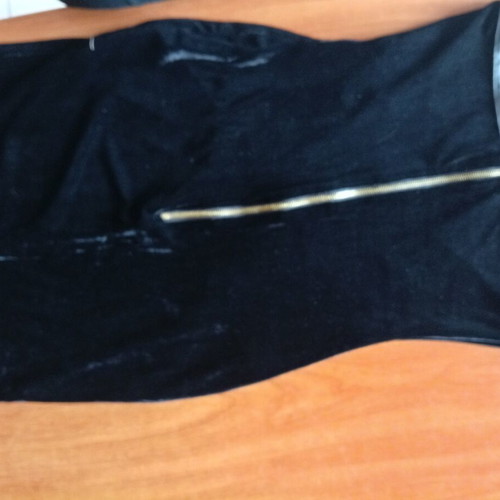 Black velvet mini dress like new with gold sequin details