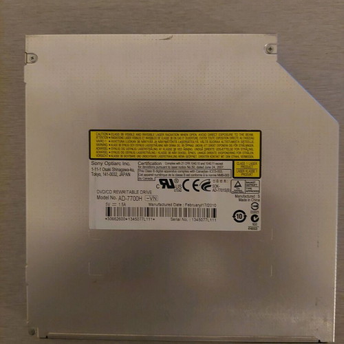 Sony DVD optical drive used, 9.5mm thickness for laptop without front panel