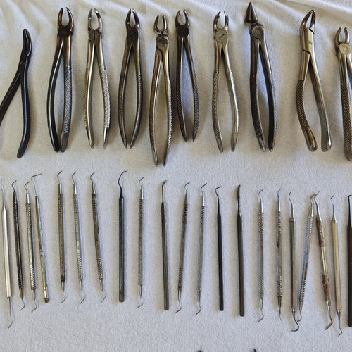 Dental tools set used, 107 pieces