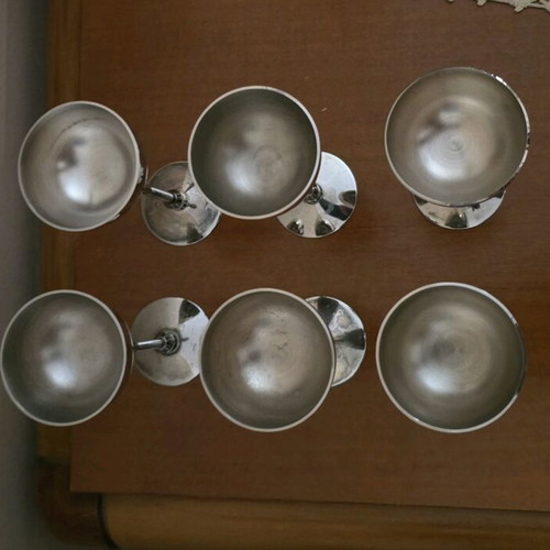 Silver-plated liqueur glasses used