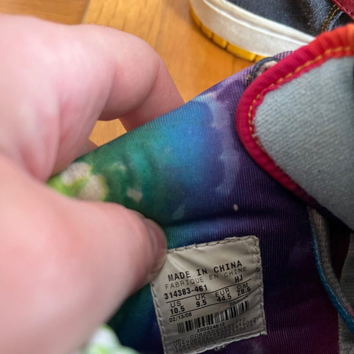 Nike SB Dunk Mid Tie Dye sneakers used, size 44.5, multicolor
