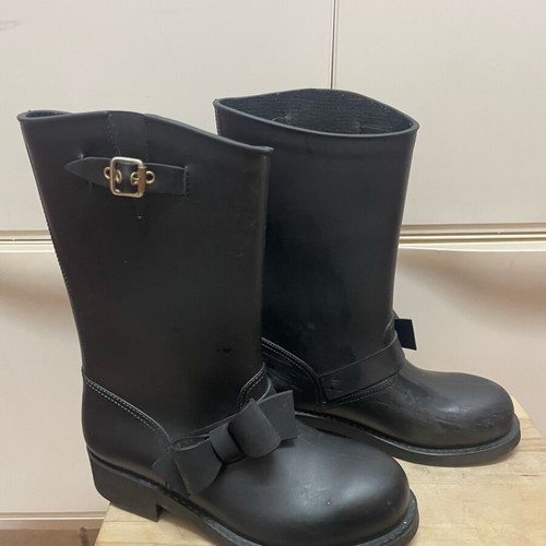 Women's black galoshes boots size 39 like new with signs of use