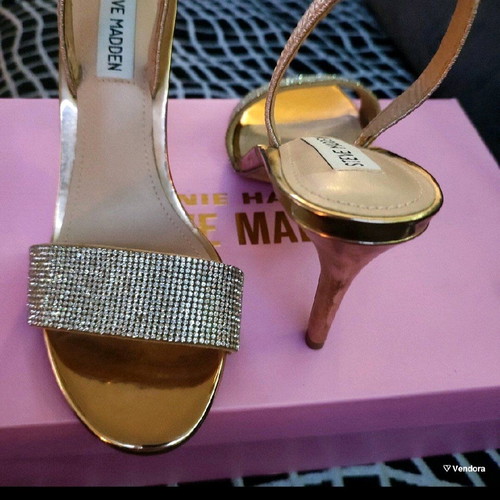 Steve Madden sandals size 37.5 pink-gold with strass new