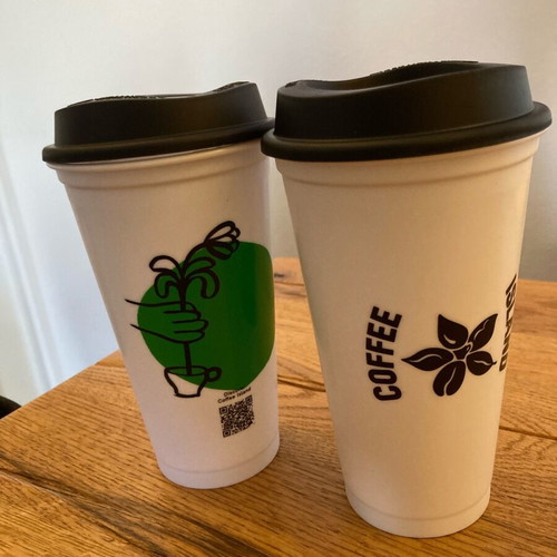 Coffee Island reusable cups set of 2 new with lid 473ml