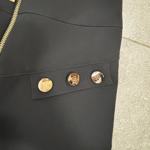 High-Waisted Black Pants with Gold Details Size S