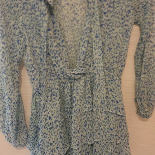 Long-sleeve blue green dress used Zara, size S