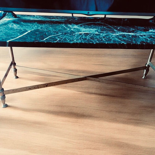 Vintage table set with green marble used