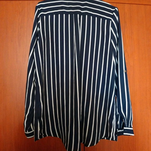 Striped shirt used, size M, white and blue