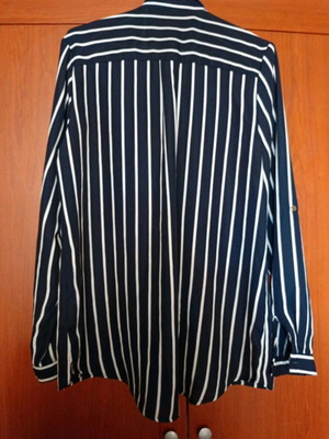 Striped shirt used, size M, white and blue