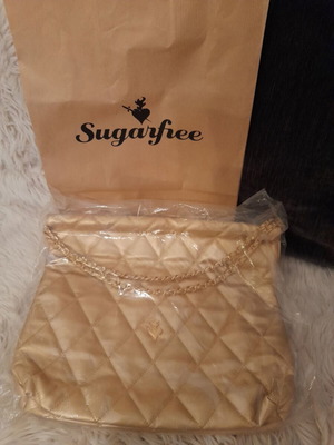 SugarFree quilted gold shoulder bag like new