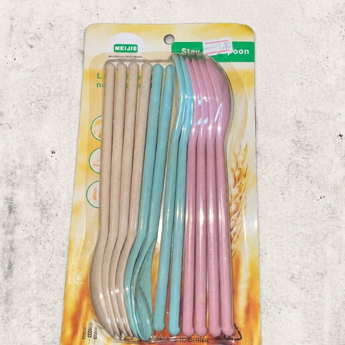 Meljie multicolored reusable spoon set