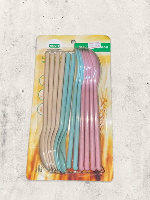 Meljie multicolored reusable spoon set