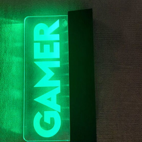 Gamer LED lamp like new with green lighting