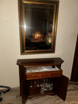 Small buffet with mirror used, 1980s vintage